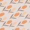 Autumn seamless doodle pattern with tulips. Simple flower silhouettes with orange buds on light grey background
