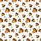 Autumn Seamless Pattern Background Oak Acorns Ornament Fall Season