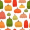 Autumn seamless pattern with cartoon pumpkins. season. nature theme.