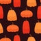 Autumn seamless pattern with cartoon pumpkins. season. nature theme.