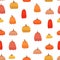 Autumn seamless pattern with cartoon pumpkins. season. nature theme.