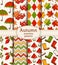 Autumn seamless patterns. Vector set.