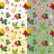 Autumn seamless texture maple oak rose and barberry, vecto