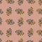 Autumn season food seamless pattern with psilocybe semilanceata mushroom shapes. Pink background