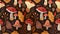 Autumn season fungi, repeating print, texture. Endless background, seamless pattern design. Flat graphic modern