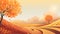 Autumn season landscape backgrounds. Fall abstract autumnal background. Hand-drawn Autumn nature background. GenerativeAI