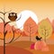 Autumn season nature scenery cartoons