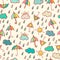 Autumn simless pattern in a childish style