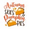 Autumn skies and pumpkin pies - funny saying for Thanksgiving.  Holiday quote.