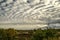 Autumn sky darkened from the swirling cumulonimbus heavy clouds in the valley of mount Ararat