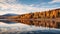 Autumn Splendor: Serene Tundra With Vibrant Poplar Trees And Reflecting Lake