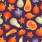 Autumn squash pattern. Pumpkin seamless print for scrapbook, halloween or thanksgiving fall holiday decoration orange