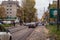 Autumn streets of the city. Russia, the Northern city, Arkhangelsk,