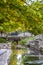 Autumn streetscape of the canal in historic Frederick, Maryland.