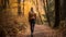 Autumn Stroll: Megan Walking On The Enchanting Forest Trail