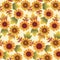 Autumn sunflowers with Ivory background pattern