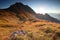 Autumn sunrise in rocky Alps