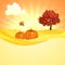 Autumn sunset background