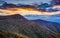 Autumn sunset over Hawksbill Mountain, seen from Skyline Drive i