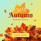 Autumn super sale banner design. Fall discount online shop web flyer promotion template.