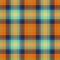 Autumn tartan seamless pattern background plaid in orange, tawny and indigo blue. Trendy autumn winter 2020 2021 colors