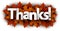 Autumn thanks sign with orange maple leaves