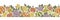 Autumn Thanksgiving harvest seamless border with fruit and vegetables.