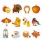 Autumn and thanksgiving icon set