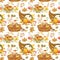 Autumn thanksgiving watercolor pattern