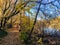 Autumn trail along the north Saskatchewan river