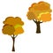 Autumn Tree With Falling Leaves on White Background. Elegant Design with Text Space and Ideal Balanced Colors.