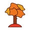 Autumn tree foliage vegetation forest line and fill icon