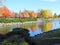 Autumn tree reflections on Emerson Park boat canal