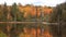 Autumn tree reflections in Little Beaver lake in Pictured rocks national lake shore