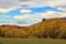 Autumn trees and cloudscape in the Cardrona Valley, New Zealand