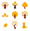 Autumn trees icons