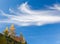 Autumn trees over blue sky