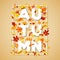 Autumn typography design with white paper cut text