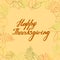 Autumn vector greeting card with lettering Happy Thanksgiving in a frame of leaves