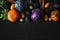 Autumn vegetables on the wooden table top view