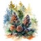 autumn vibe pine tree pine nut illustration