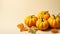 Autumn vibrant colors pumpkin, leaf, and gourd decoration generated by AI