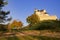 Autumn view of the beauty medieval castle in Bobolice, Poland