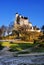 Autumn view of the beauty medieval castle in Bobolice, Poland