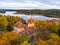 Autumn view of the castle in Osieczna