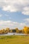 Autumn view of the Dutch river IJssel between Arnhem and Zutphen