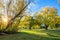 Autumn view of the lakeside in Lake Hayes,New Zealand.