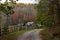 Autumn View of Log Cabin + Farmstead - Twin Falls State Park - West Virginia