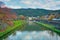 Autumn view of Outou canal and Biwako Sosui