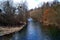 Autumn view of the river Moravice, foothills of the JesenÃ­ky Mountains, northern Moravia, Czech Republic